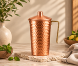 Handcrafted Copper Water Pitcher with Brass Handle